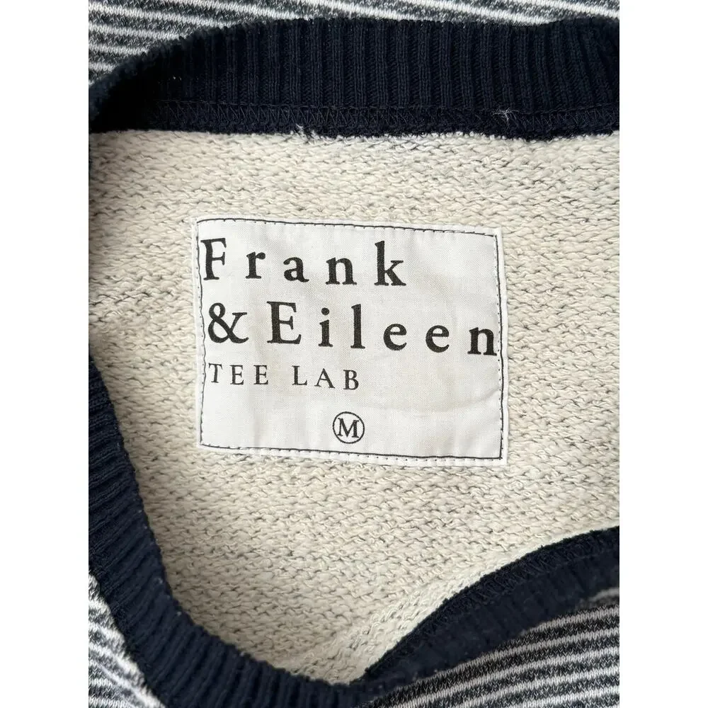 NWOT Frank & Eileen Ribbed Knit Pullover Sweatshirt Navy White Stripe Medium - Picture 6 of 8